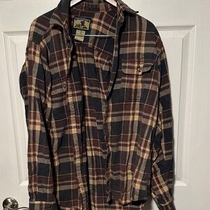 Field & Stream Plaid Flannel Shirt - Brown and Tan